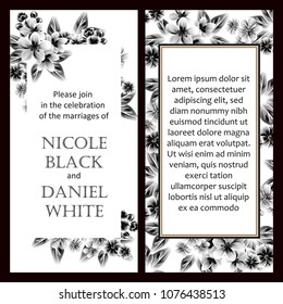Romantic invitation. Wedding, marriage, bridal, birthday, Valentine's day.