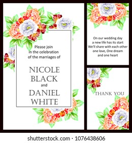 Romantic invitation. Wedding, marriage, bridal, birthday, Valentine's day.