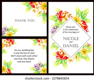Romantic invitation. Wedding, marriage, bridal, birthday, Valentine's day.