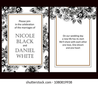 Romantic invitation. Wedding, marriage, bridal, birthday, Valentine's day.