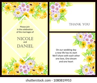 Romantic invitation. Wedding, marriage, bridal, birthday, Valentine's day.