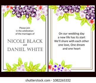 Romantic invitation. Wedding, marriage, bridal, birthday, Valentine's day.