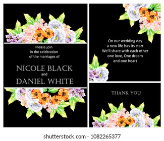 Romantic invitation. Wedding, marriage, bridal, birthday, Valentine's day.