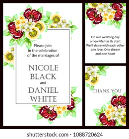 Romantic invitation. Wedding, marriage, bridal, birthday, Valentine's day.