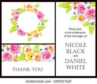 Romantic invitation. Wedding, marriage, bridal, birthday, Valentine's day.