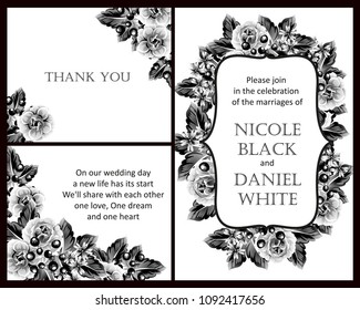Romantic invitation. Wedding, marriage, bridal, birthday, Valentine's day.