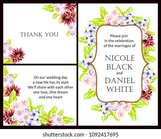 Romantic invitation. Wedding, marriage, bridal, birthday, Valentine's day.