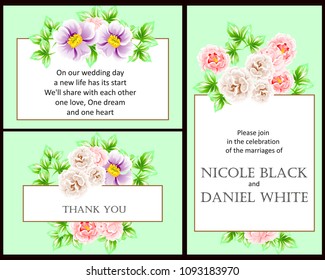 Romantic invitation. Wedding, marriage, bridal, birthday, Valentine's day.