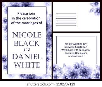 Romantic invitation. Wedding, marriage, bridal, birthday, Valentine's day.