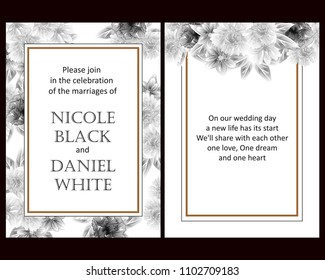 Romantic invitation. Wedding, marriage, bridal, birthday, Valentine's day.