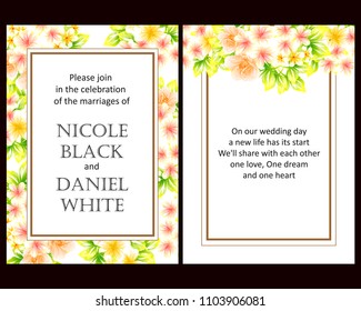 Romantic invitation. Wedding, marriage, bridal, birthday, Valentine's day.