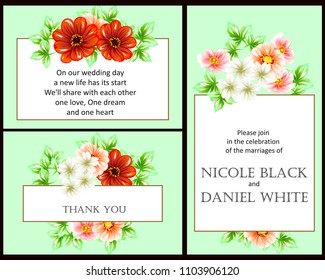 Romantic invitation. Wedding, marriage, bridal, birthday, Valentine's day.