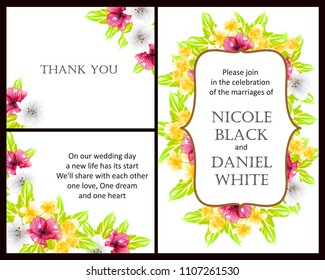 Romantic invitation. Wedding, marriage, bridal, birthday, Valentine's day.