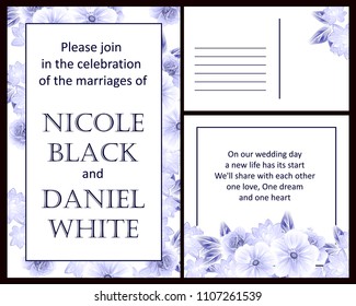 Romantic invitation. Wedding, marriage, bridal, birthday, Valentine's day.