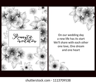 Romantic invitation. Wedding, marriage, bridal, birthday, Valentine's day