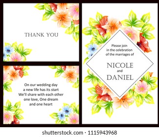 Romantic invitation. Wedding, marriage, bridal, birthday, Valentine's day.