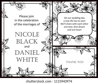 Romantic invitation. Wedding, marriage, bridal, birthday, Valentine's day.