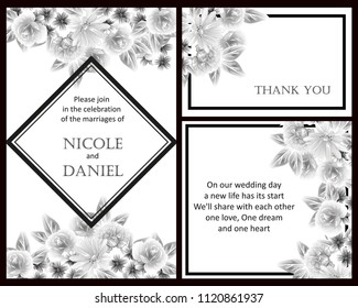 Romantic invitation. Wedding, marriage, bridal, birthday, Valentine's day.