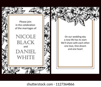 Romantic invitation. Wedding, marriage, bridal, birthday, Valentine's day.