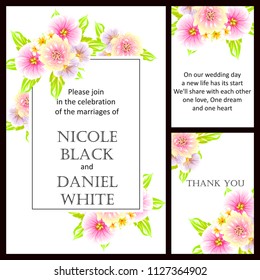Romantic invitation. Wedding, marriage, bridal, birthday, Valentine's day.