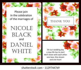 Romantic invitation. Wedding, marriage, bridal, birthday, Valentine's day.