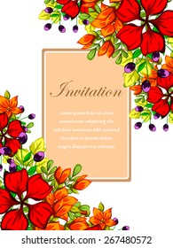 Romantic invitation. Wedding, marriage, bridal, birthday, Valentine's day. Isolated.