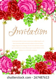 Romantic invitation. Wedding, marriage, bridal, birthday, Valentine's day. Isolated.