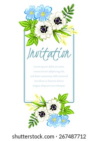 Romantic invitation. Wedding, marriage, bridal, birthday, Valentine's day. Isolated.