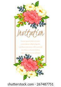 Romantic invitation. Wedding, marriage, bridal, birthday, Valentine's day. Isolated.