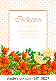 Romantic invitation. Wedding, marriage, bridal, birthday, Valentine's day. Isolated.