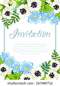 Romantic invitation. Wedding, marriage, bridal, birthday, Valentine's day. Isolated.