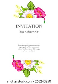 Romantic invitation. Wedding, marriage, bridal, birthday, Valentine's day. Isolated.