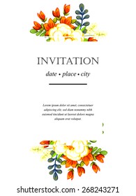Romantic invitation. Wedding, marriage, bridal, birthday, Valentine's day. Isolated.