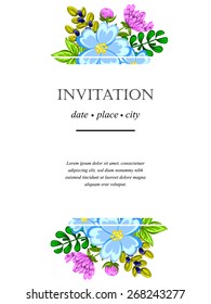 Romantic invitation. Wedding, marriage, bridal, birthday, Valentine's day. Isolated.