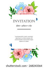 Romantic invitation. Wedding, marriage, bridal, birthday, Valentine's day. Isolated.