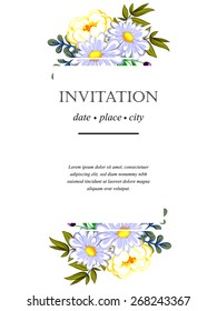 Romantic invitation. Wedding, marriage, bridal, birthday, Valentine's day. Isolated.