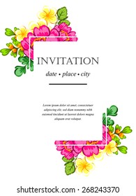 Romantic invitation. Wedding, marriage, bridal, birthday, Valentine's day. Isolated.