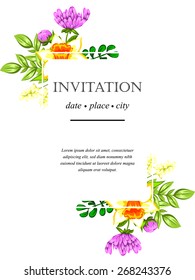 Romantic invitation. Wedding, marriage, bridal, birthday, Valentine's day. Isolated.