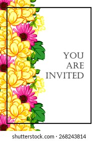 Romantic invitation. Wedding, marriage, bridal, birthday, Valentine's day. Isolated.