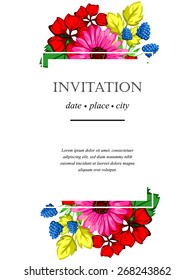 Romantic invitation. Wedding, marriage, bridal, birthday, Valentine's day. Isolated.