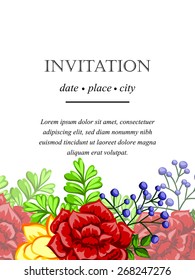 Romantic invitation. Wedding, marriage, bridal, birthday, Valentine's day. Isolated. 