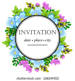 Romantic invitation. Wedding, marriage, bridal, birthday, Valentine's day. Isolated.