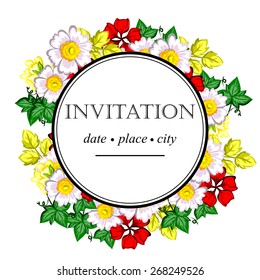 Romantic invitation. Wedding, marriage, bridal, birthday, Valentine's day. Isolated.
