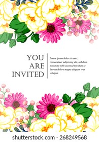 Romantic invitation. Wedding, marriage, bridal, birthday, Valentine's day. Isolated. Romantic invitation. Wedding, marriage, bridal, birthday, Valentine's day. Isolated.