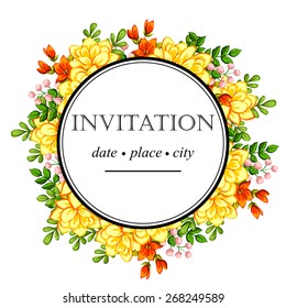 Romantic invitation. Wedding, marriage, bridal, birthday, Valentine's day. Isolated.