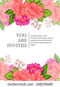 Romantic invitation. Wedding, marriage, bridal, birthday, Valentine's day. Isolated.