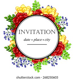 Romantic invitation. Wedding, marriage, bridal, birthday, Valentine's day. Isolated.