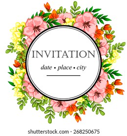 Romantic invitation. Wedding, marriage, bridal, birthday, Valentine's day. Isolated.