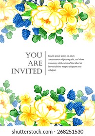 Romantic invitation. Wedding, marriage, bridal, birthday, Valentine's day. Isolated.