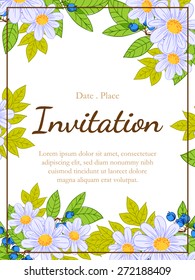 Romantic invitation. Wedding, marriage, bridal, birthday, Valentine's day. Isolated.